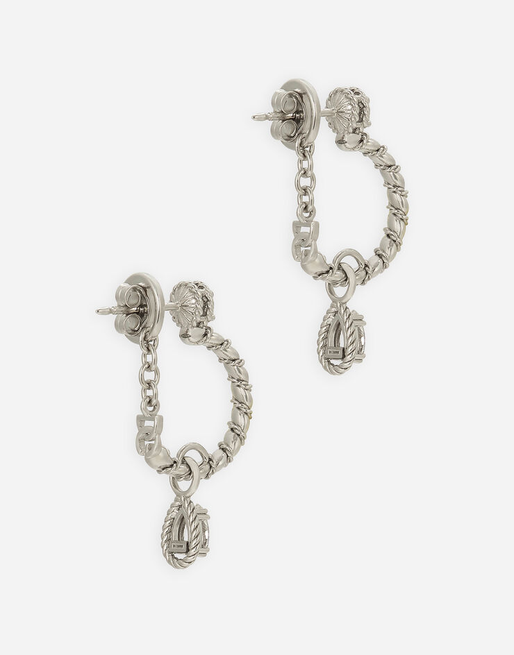 Dolce & Gabbana Boucles d’oreilles Easy Diamond en or blanc 18 ct avec diamants Blanc WEQD3GWDIA1