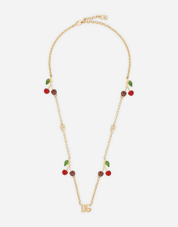 Dolce&Gabbana Necklace with DG logo and cherry charms Gold WNP6C2W1111
