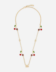Dolce & Gabbana Necklace with DG logo and cherry charms Multicolor FXI31TJAWP4