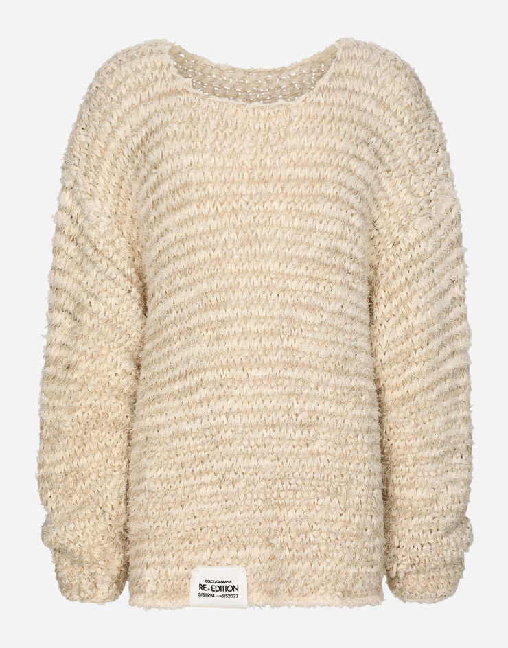 Dolce & Gabbana 라운드넥 코튼 리넨 혼방 스웨터 멀티 컬러 GXP56TJFMA3