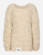 Dolce & Gabbana Round-neck cotton and linen sweater Multicolor GXX13TJFMY4