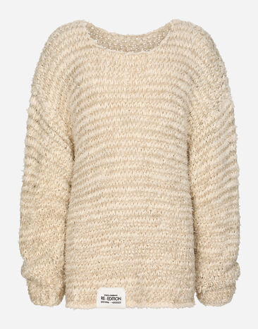 Dolce & Gabbana Round-neck cotton and linen sweater Multicolor GXZ08ZJBSG3