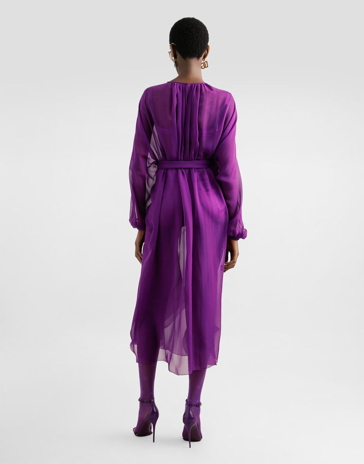 Dolce & Gabbana Long chiffon caftan Purple F6JFUTFU1AT