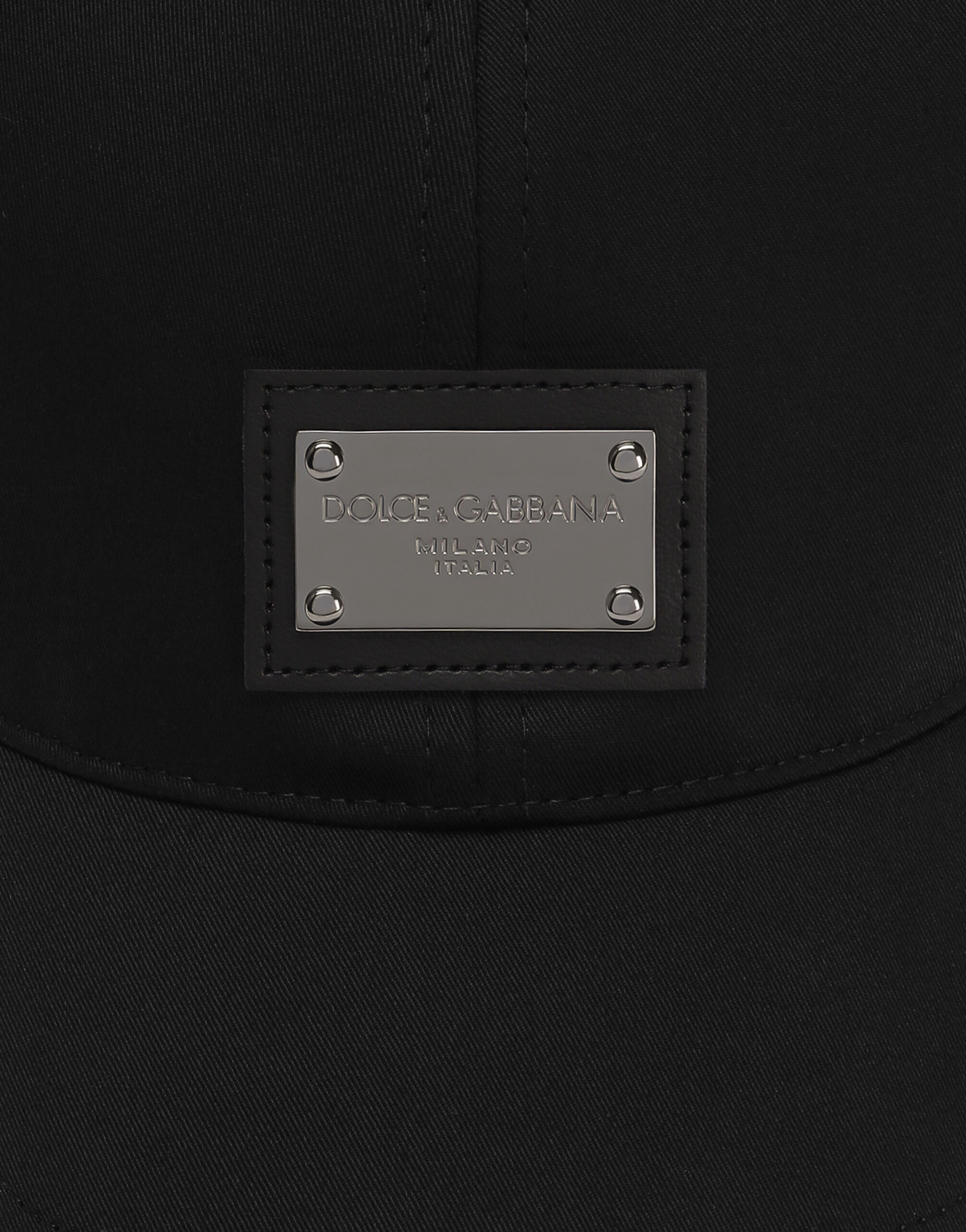 Cotton baseball cap with branded tag in Black for Men