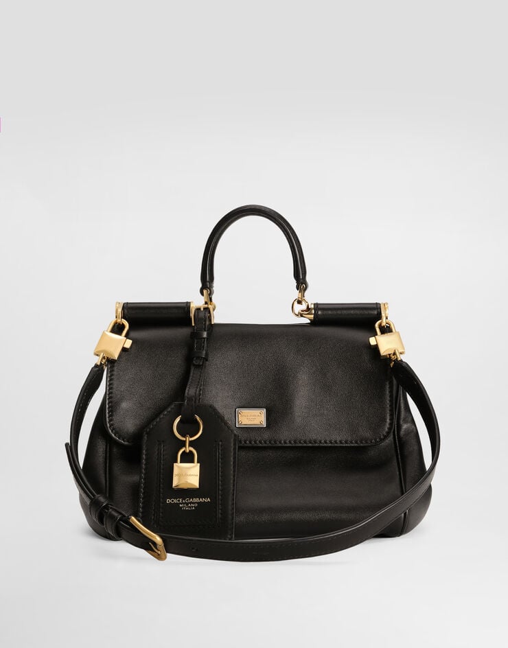Dolce & Gabbana My Sicily handbag in plongé calfskin Black BB7781B7321