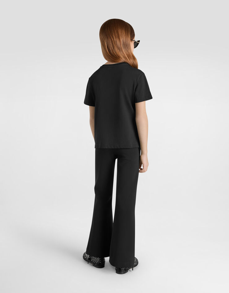 Dolce & Gabbana Camiseta de punto y strass Negro L5JTNKG7N6B