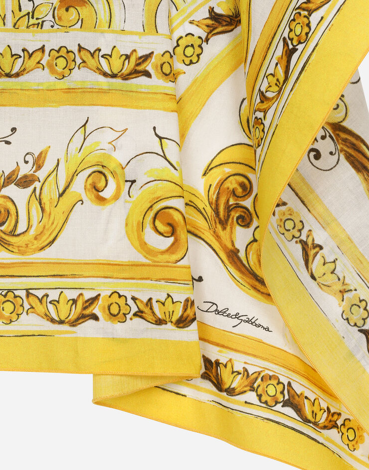 Dolce & Gabbana Batiste caftan with yellow majolica print Print LB7A14G7J5K