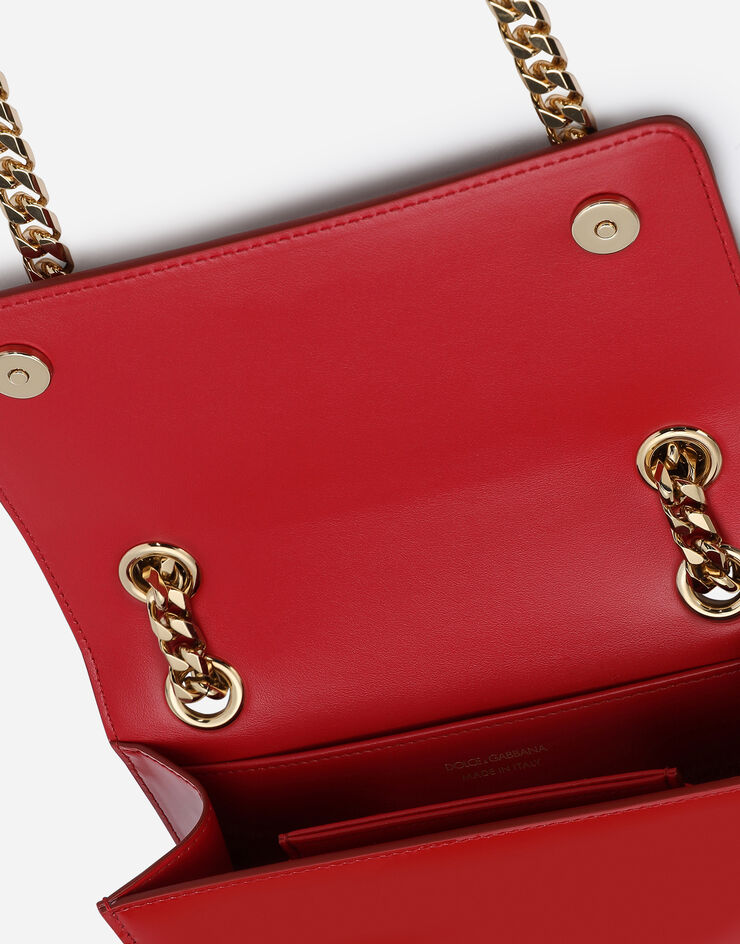 Dolce & Gabbana Phone bag 3.5 en cuir de veau brillant Rouge BI3152A1037