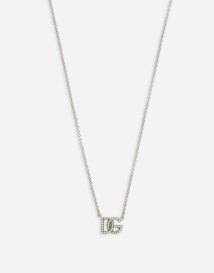 Dolce & Gabbana Collar de cadena con logotipo DG Plateado WNP1L1W1111