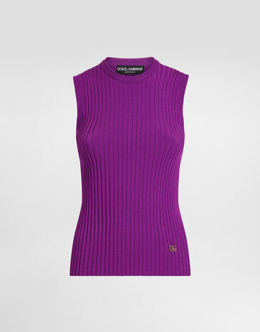 Dolce & Gabbana تانك توب فيسكوز Purple FXT53TJFMZY