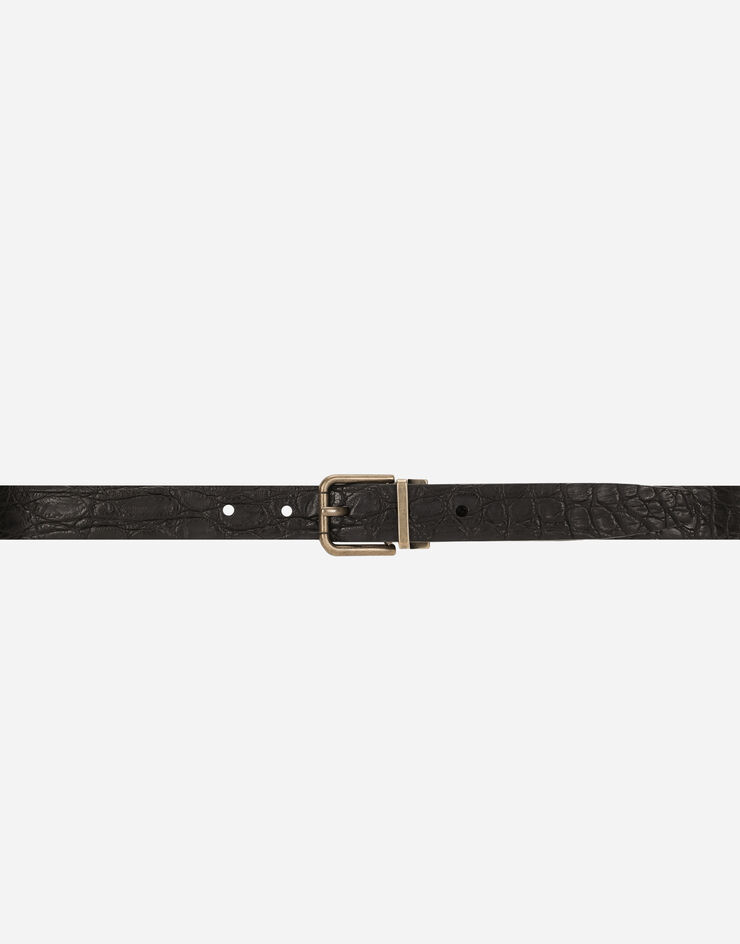 Dolce & Gabbana Cinturón en cocodrilo Negro BC3614A2274