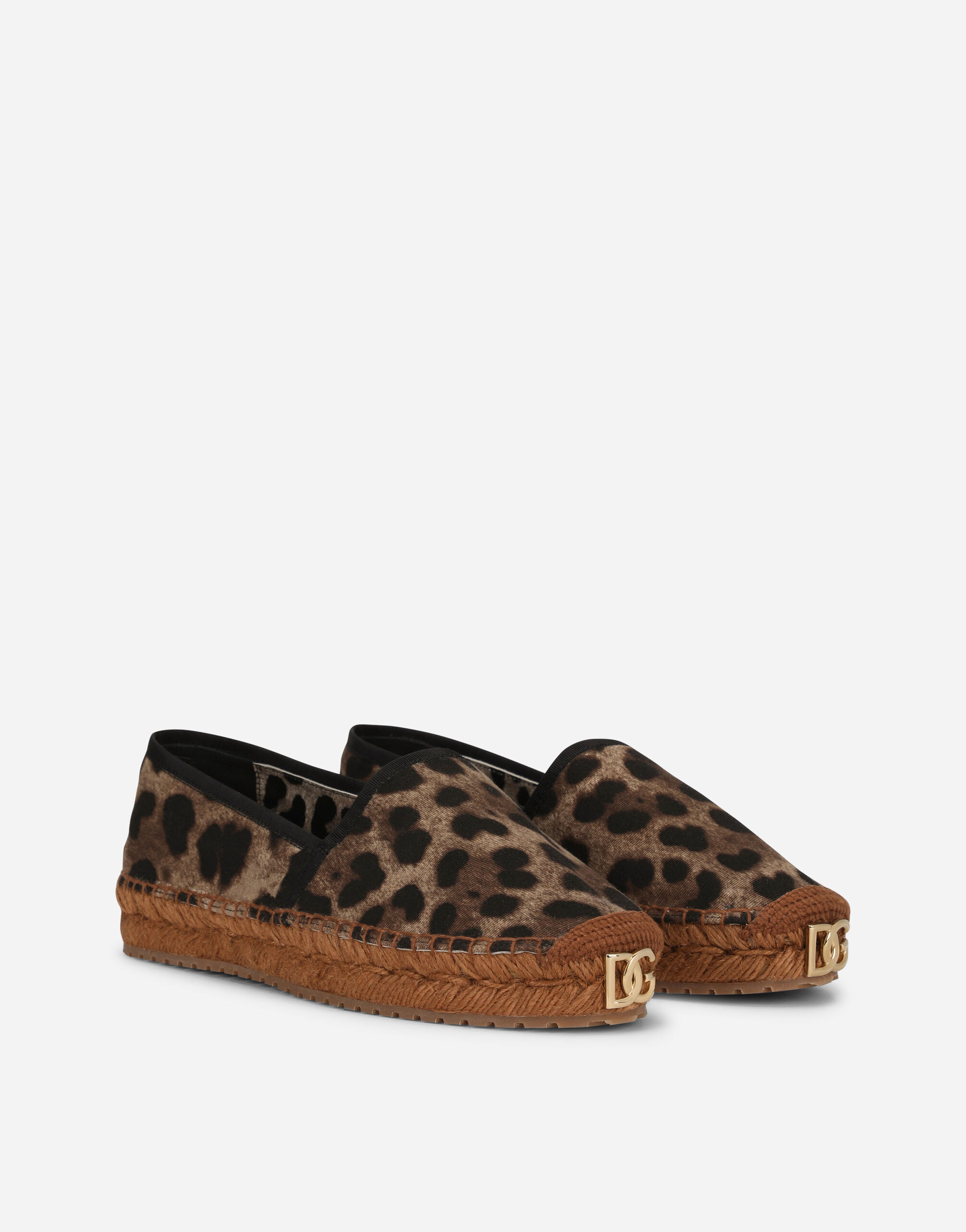 Leopard print fabric espadrilles in Animal Print for Women