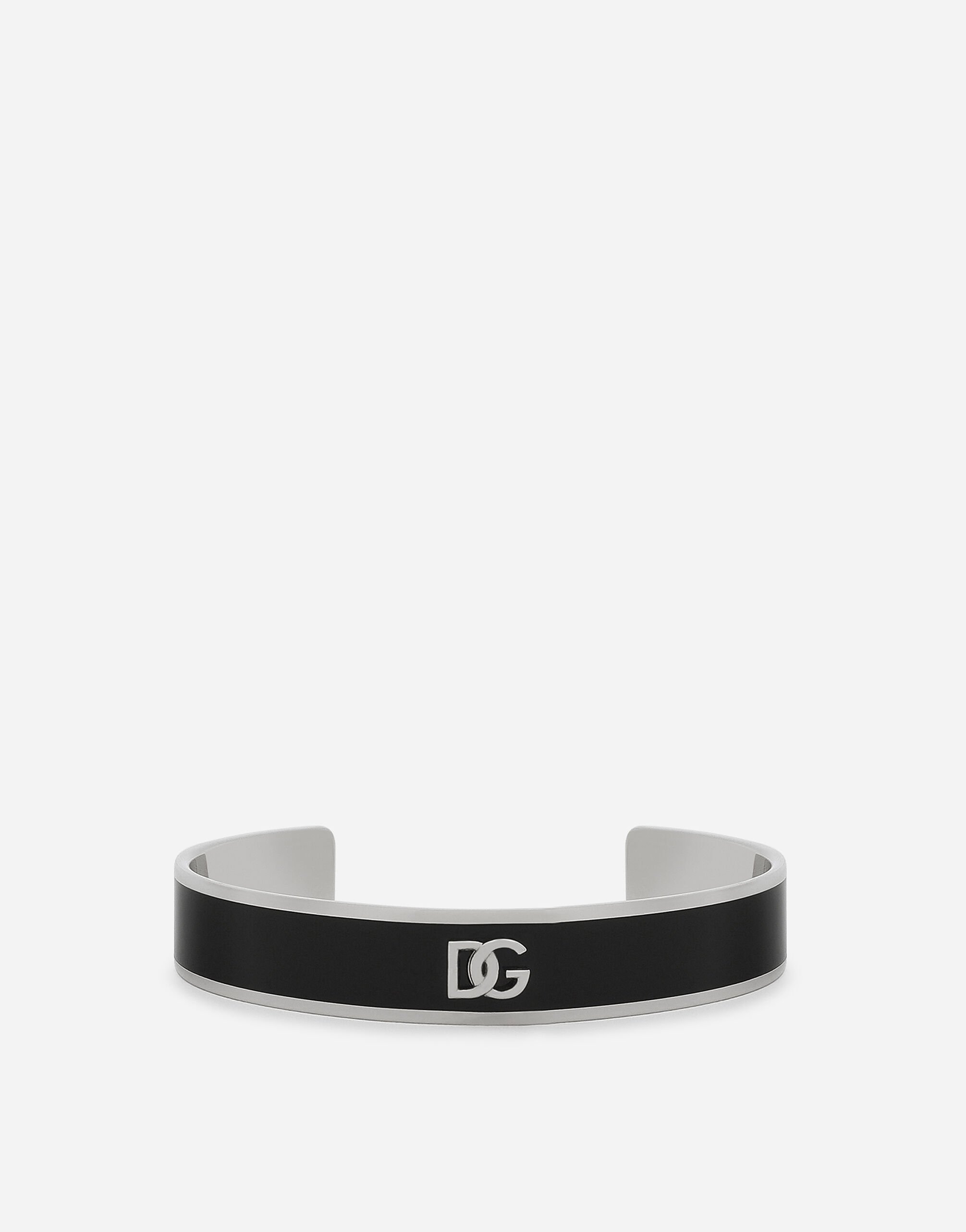 Dolce & Gabbana Enameled bracelet with DG logo Silver WRQ5P1W1111