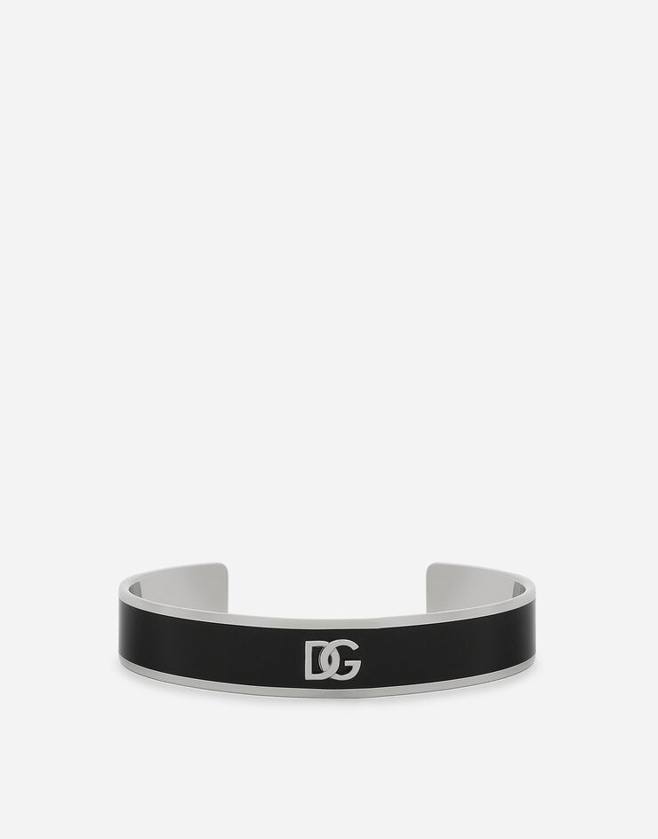 Dolce & Gabbana Enameled bracelet with DG logo Black WBQ5P5W1111