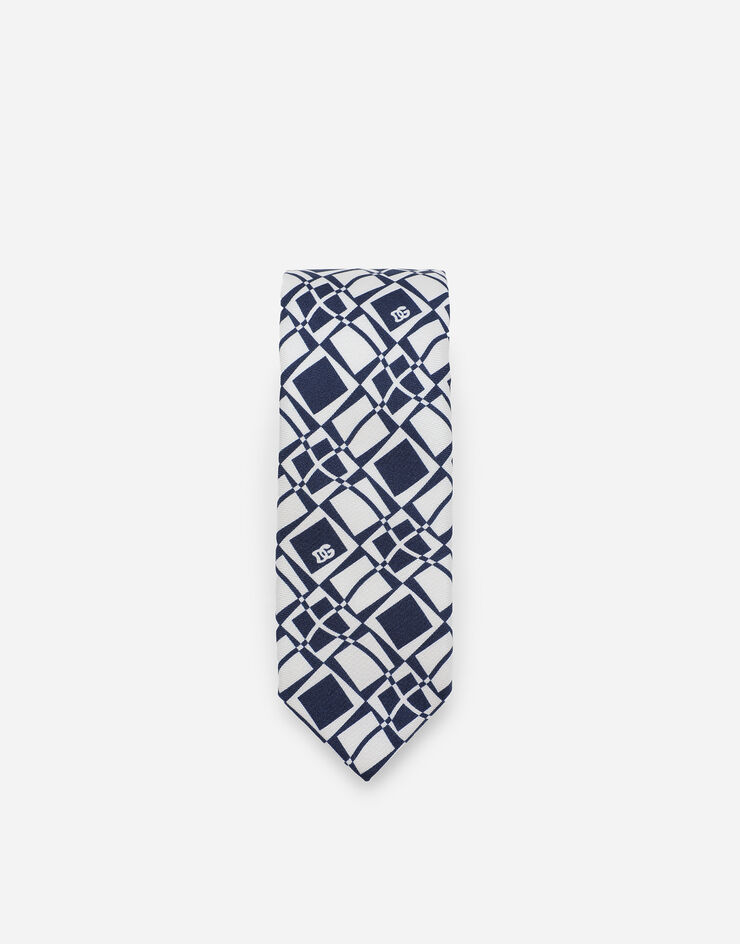Dolce & Gabbana Cravate en sergé imprimé Bleu GT149EG0WRS
