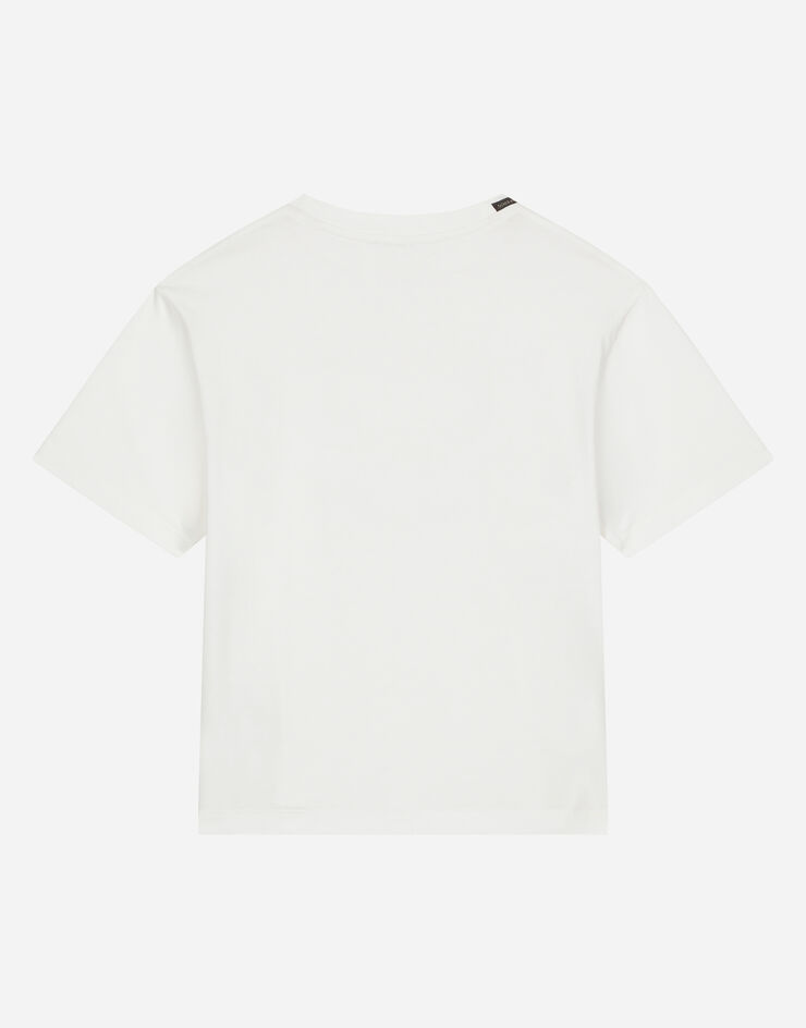 Dolce & Gabbana Jersey T-shirt with DG logo White L4JTHVG7NXE