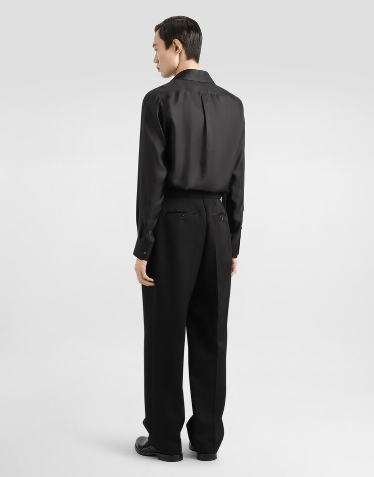 Dolce & Gabbana Pantalón de gabardina de lana Black GP16QTFU21E