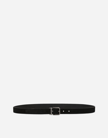 Dolce & Gabbana حزام من جلد سويدي أسود BC4337AT444