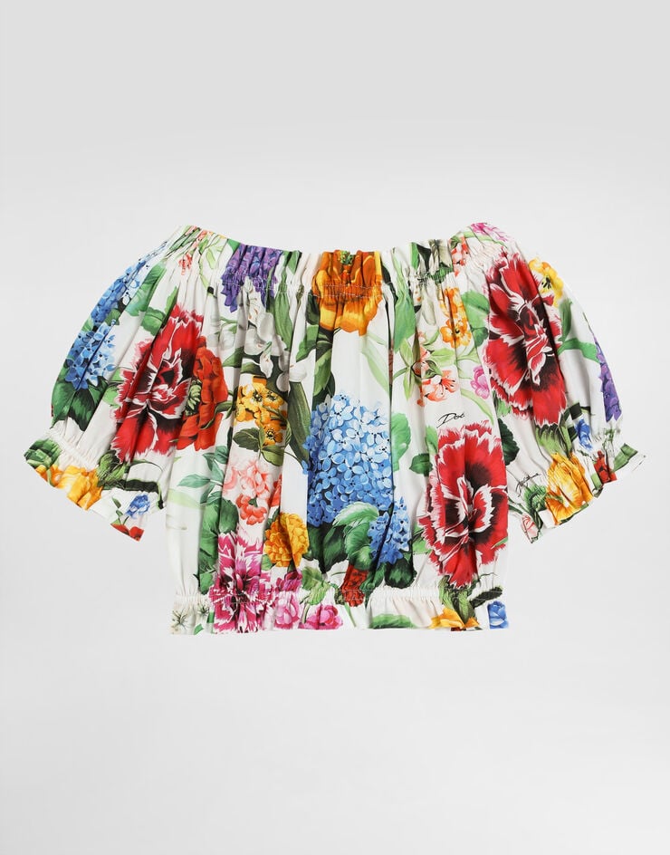 Dolce & Gabbana Cotton poplin top with floral print Print L56S24HS5S5