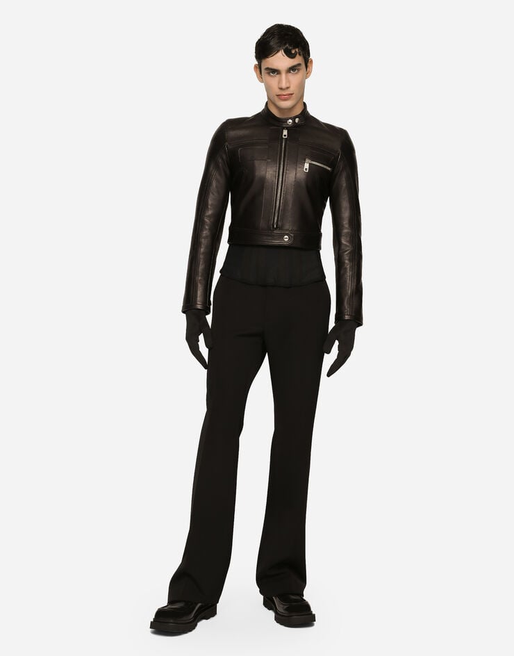 Dolce&Gabbana Nappa leather biker jacket Black G9AQYLHULSJ