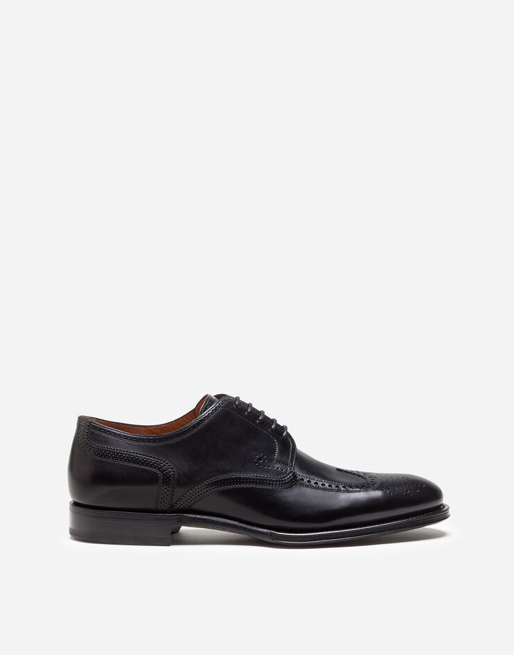 Dolce & Gabbana Brogue derby in giotto paint calfskin NOIR A10533AX038