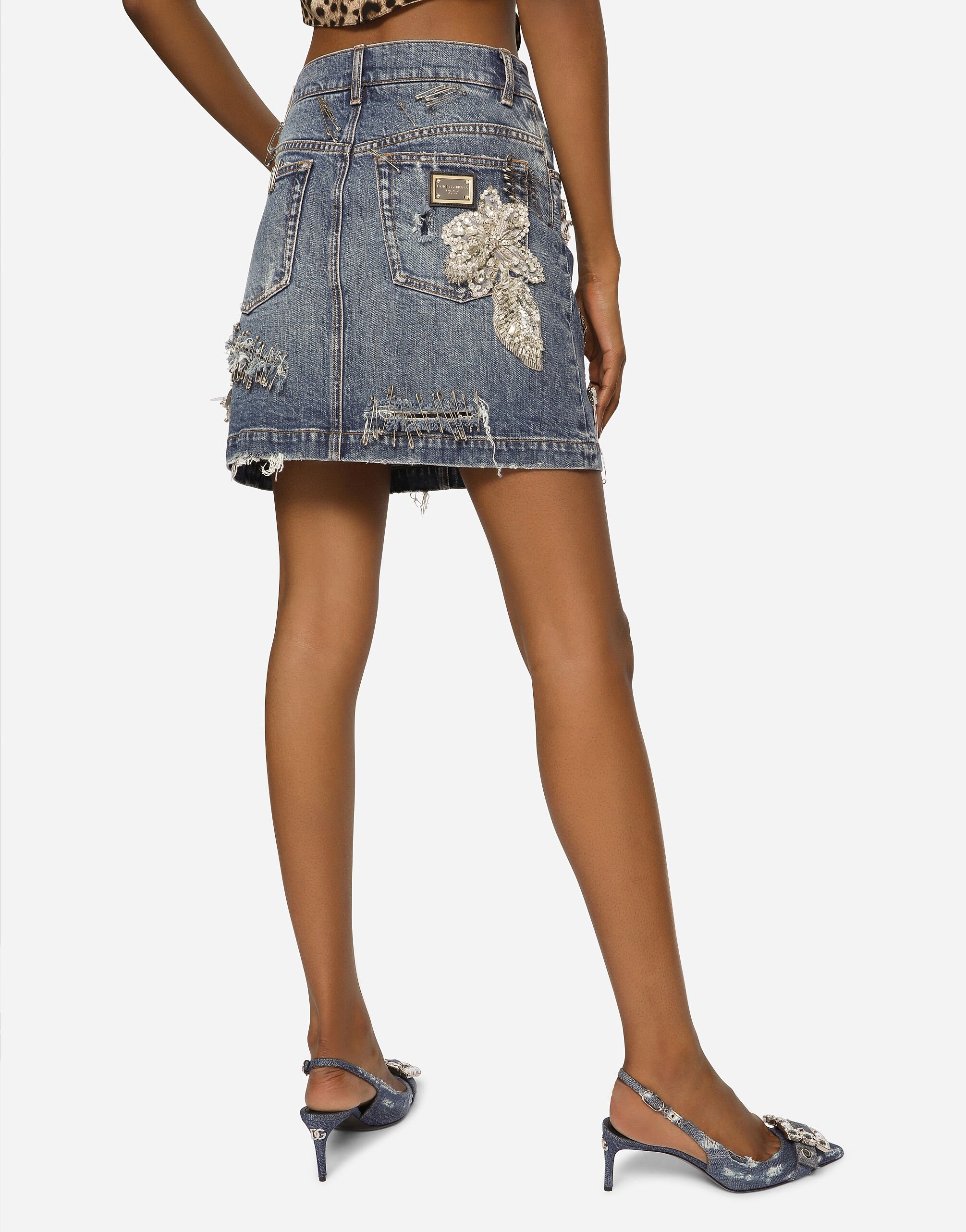スカート DOLCE&GABBANA denim miniskirt 00s y2k Denim mini skirt with rips in Blue for Women | Dolce&Gabbana® US