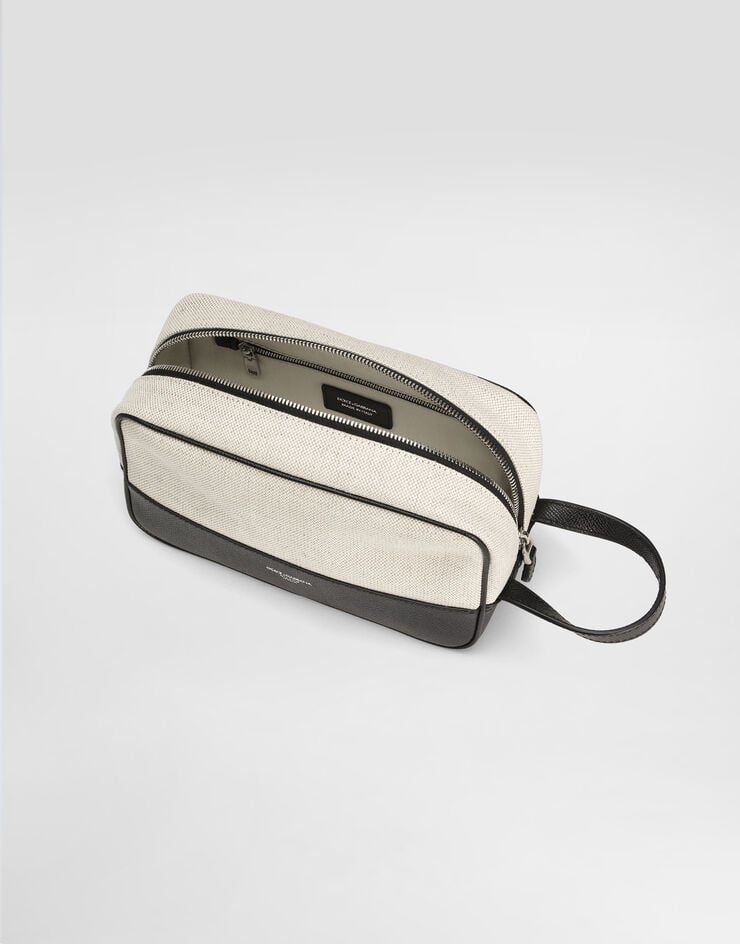 Dolce & Gabbana Atene salt&pepper necessaire with leather details Multicolor BT3310AE855