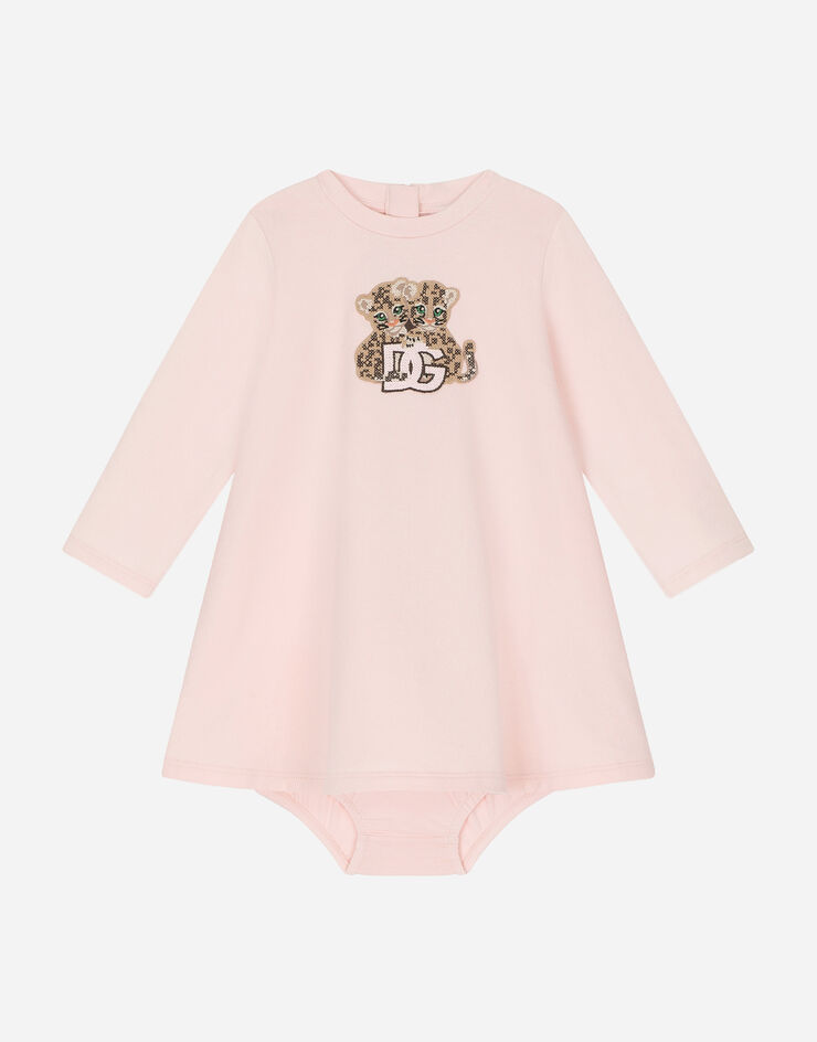 DolceGabbanaSpa Interlock midi dress with all-over logo print Pink L2JD7TG7KT4