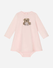 Dolce & Gabbana Interlock midi dress with all-over logo print Rosa L2JD8IG7L5K
