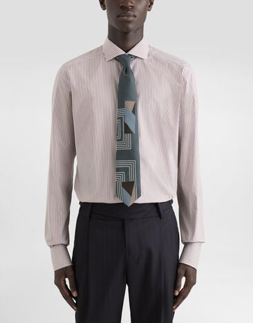 Dolce & Gabbana Vintage-print twill tie Grey GT147EG0WW7