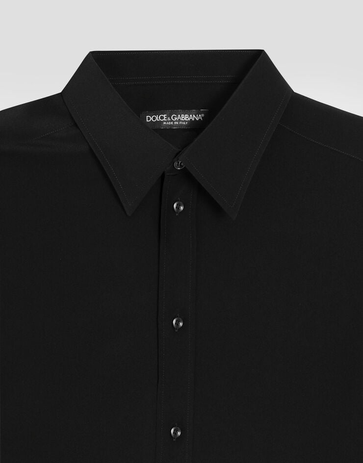 Dolce & Gabbana Silk crêpe de chine martini shirt Black G5ML1TFU1UQ