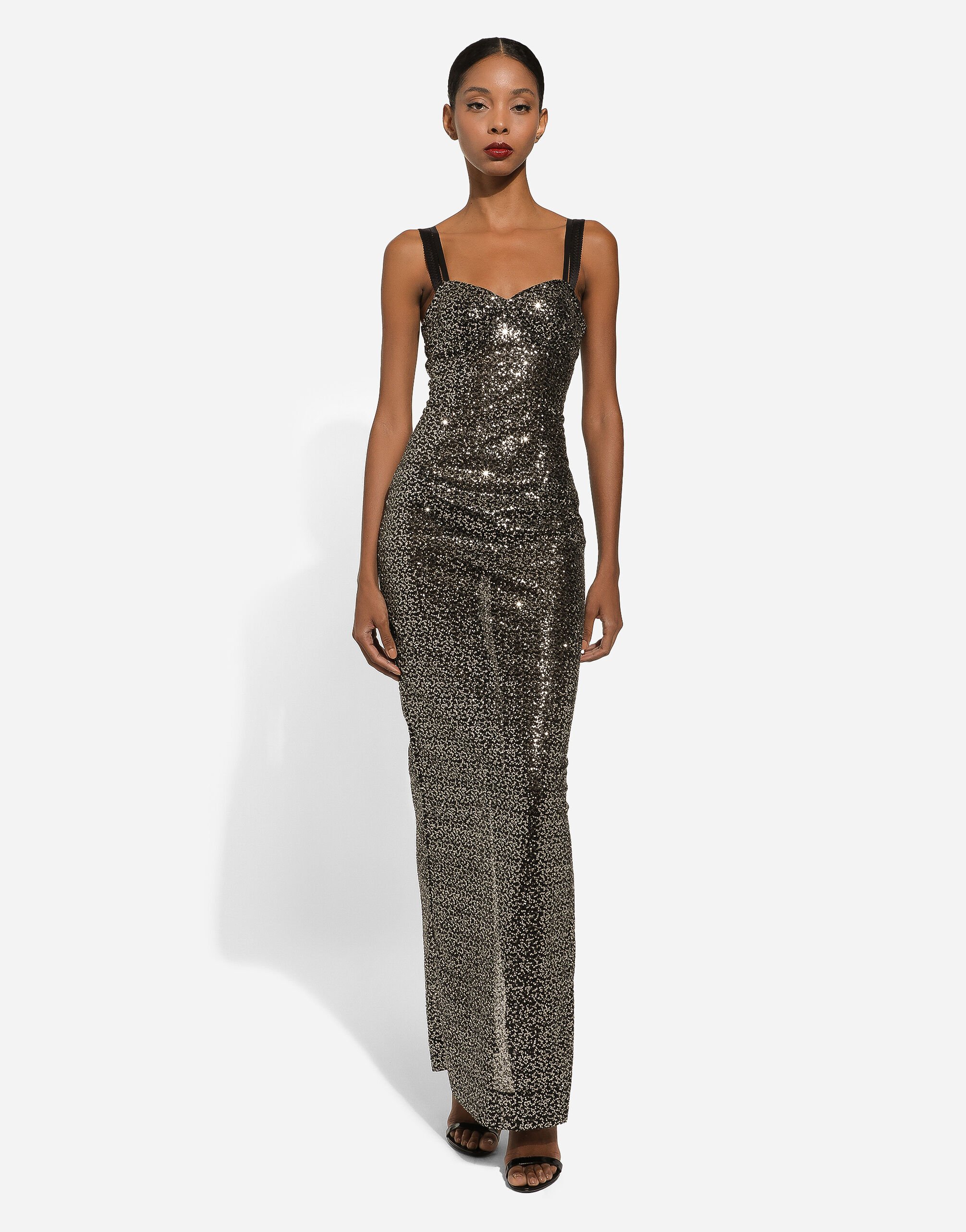 dolcegabbana.com | Long Sequined Corset Dress