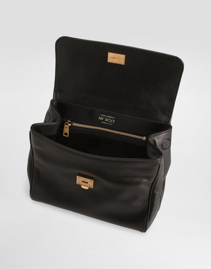 Dolce & Gabbana My Sicily handbag in plongé calfskin Black BB7781B7321