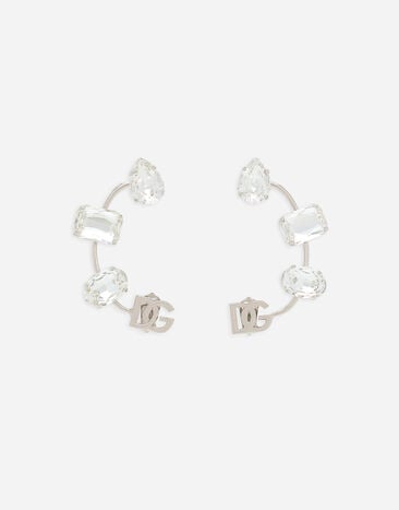 Dolce & Gabbana Earcuff earrings with DG logo and rhinestones Silver WBQ4S2W1111