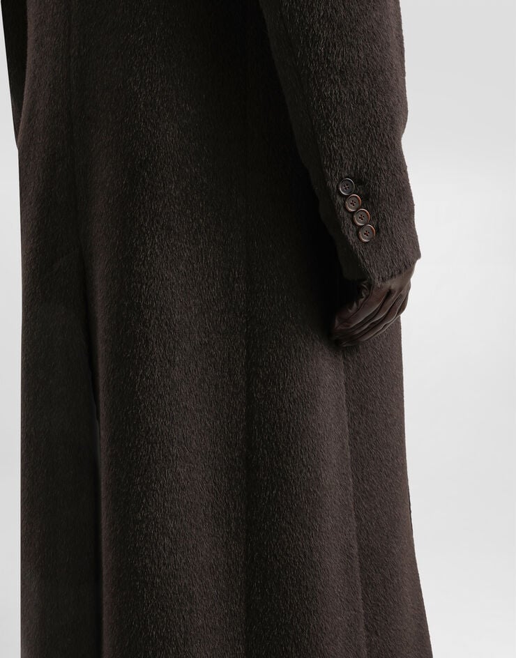 Dolce & Gabbana Double-breasted coat with fur collar Dolce & Gabbana Double-breasted coat with fur collar Brown G054DZFU2PX