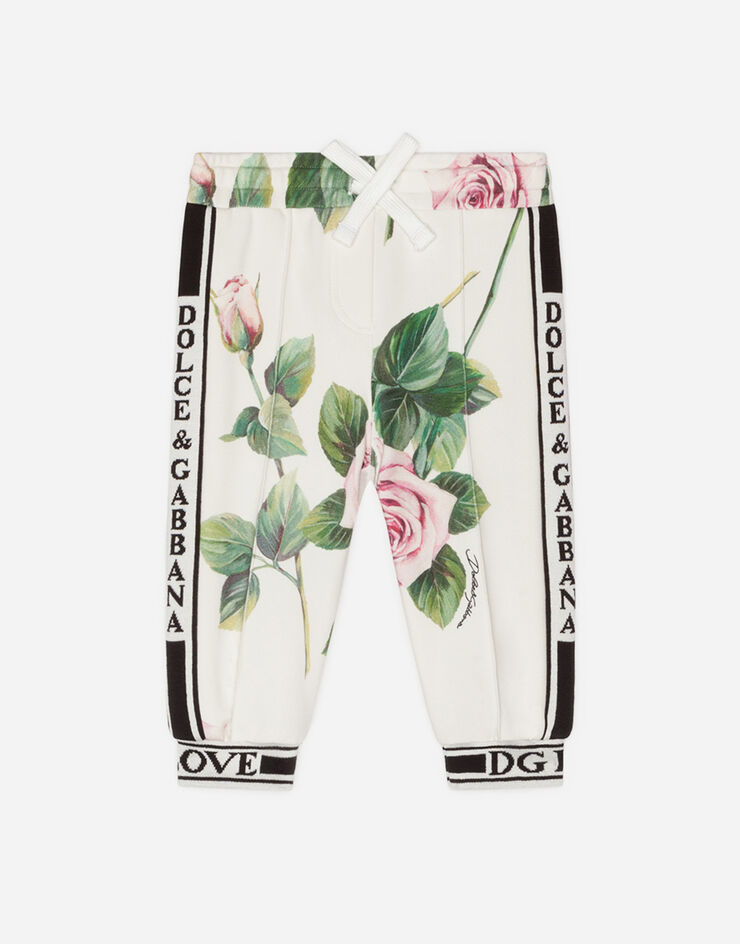 Dolce & Gabbana INTERLOCK TRACKSUIT WITH TROPICAL ROSE PRINT FLORAL PRINT L2JY15FSGR7