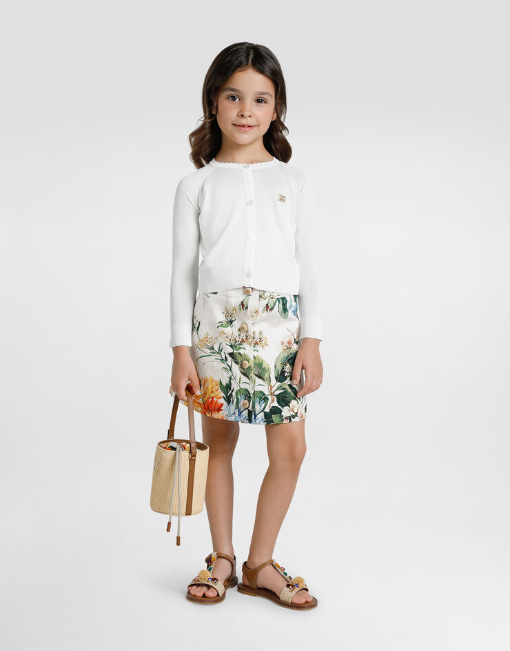 Dolce & Gabbana Satin viscose cardigan White L5KWMDJAIRU