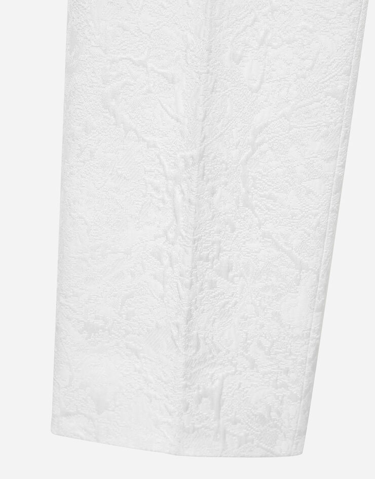 Dolce & Gabbana Pantaloni a sigaretta in broccato Bianco FTAM2TFJTBV