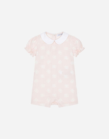 Dolce & Gabbana Jersey romper suit with DG logo print White L11O90G7N3H