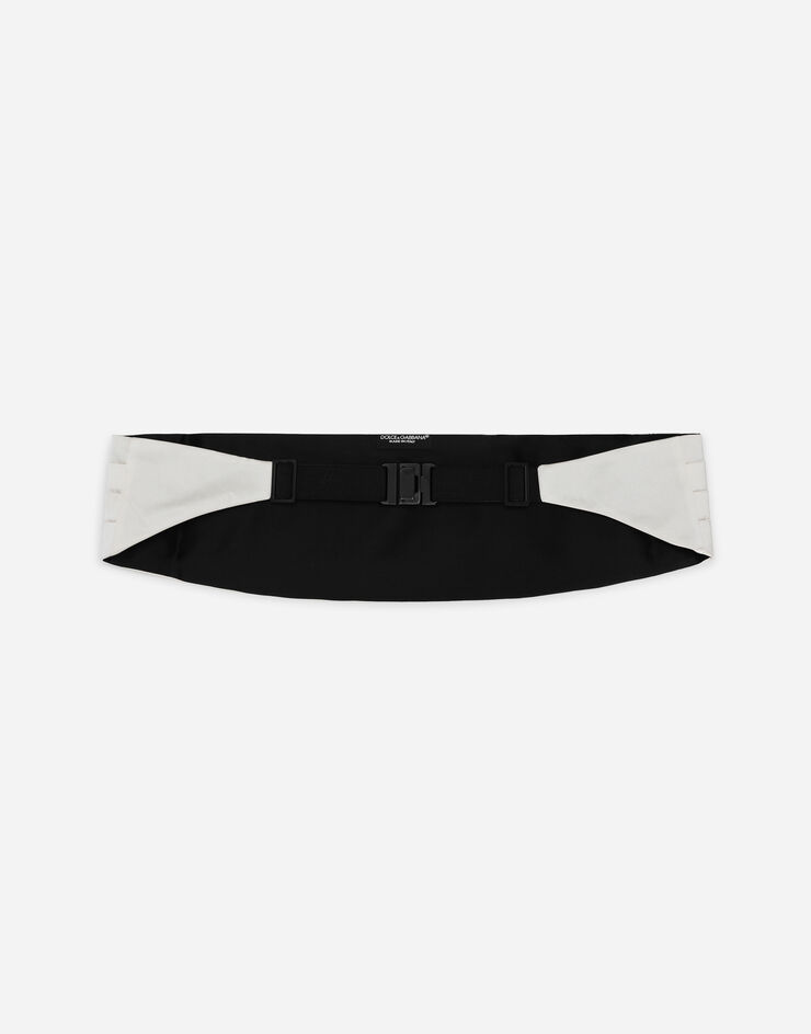 Dolce&Gabbana Ceinture de smoking en satin de soie Blanc GR205EG3UBG