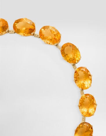 Dolce & Gabbana Anna necklace in 18kt yellow gold with citrines and diamonds Yellow Gold WNSB1GWCTR1
