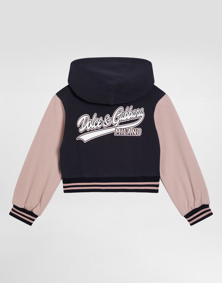 Dolce & Gabbana Jersey hoodie with logo Blue L5JWAMG7NNW