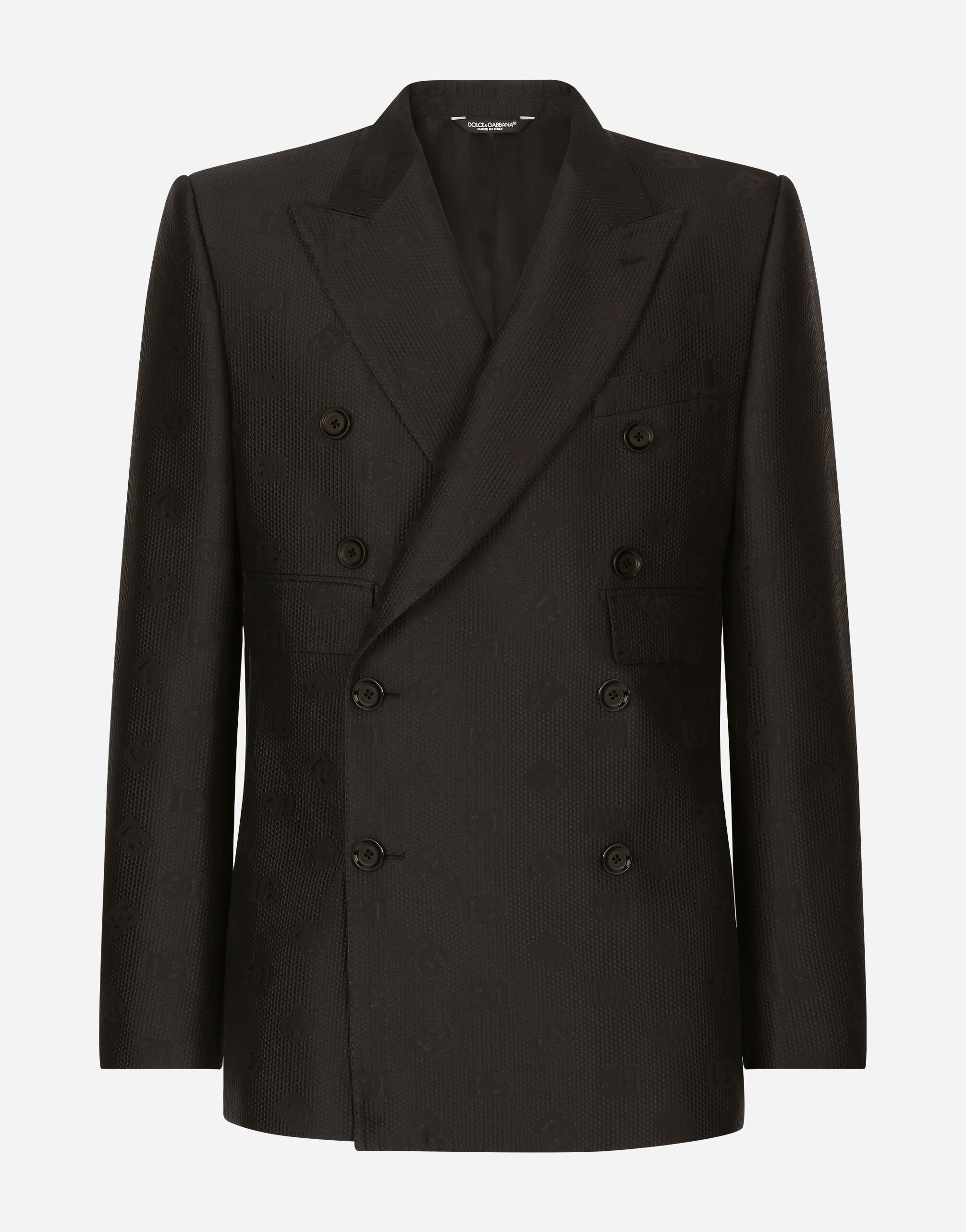 Dolce & Gabbana Double-breasted Sicilia-fit jacquard jacket Black VG446FVP187