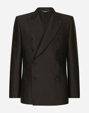 Dolce & Gabbana Double-breasted Sicilia-fit jacquard jacket Black GVC4HTFUFMJ