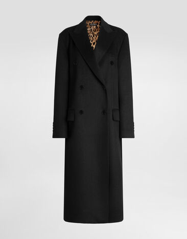 Dolce & Gabbana Manteau croisé en cachemire Noir F0W8UTHU2BX