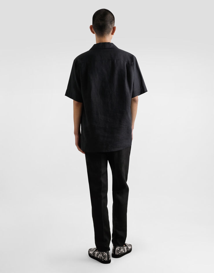 Dolce & Gabbana Pantaloni in lino Nero GY6FETGJ663