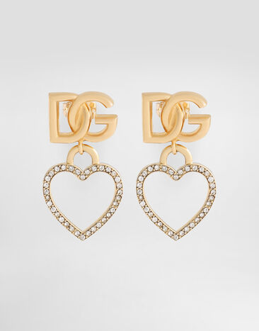Dolce & Gabbana Boucles d’oreilles tige avec cœurs et logo DG Doré WER6I2W1111