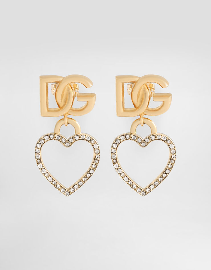 Dolce & Gabbana DG logo and heart stud earrings Gold WER6I2W1111