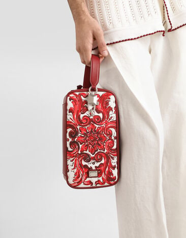 Dolce & Gabbana حقيبة يد Lock من كانفاس بطبعة ماجوليكا Multicolor BM2449A0642