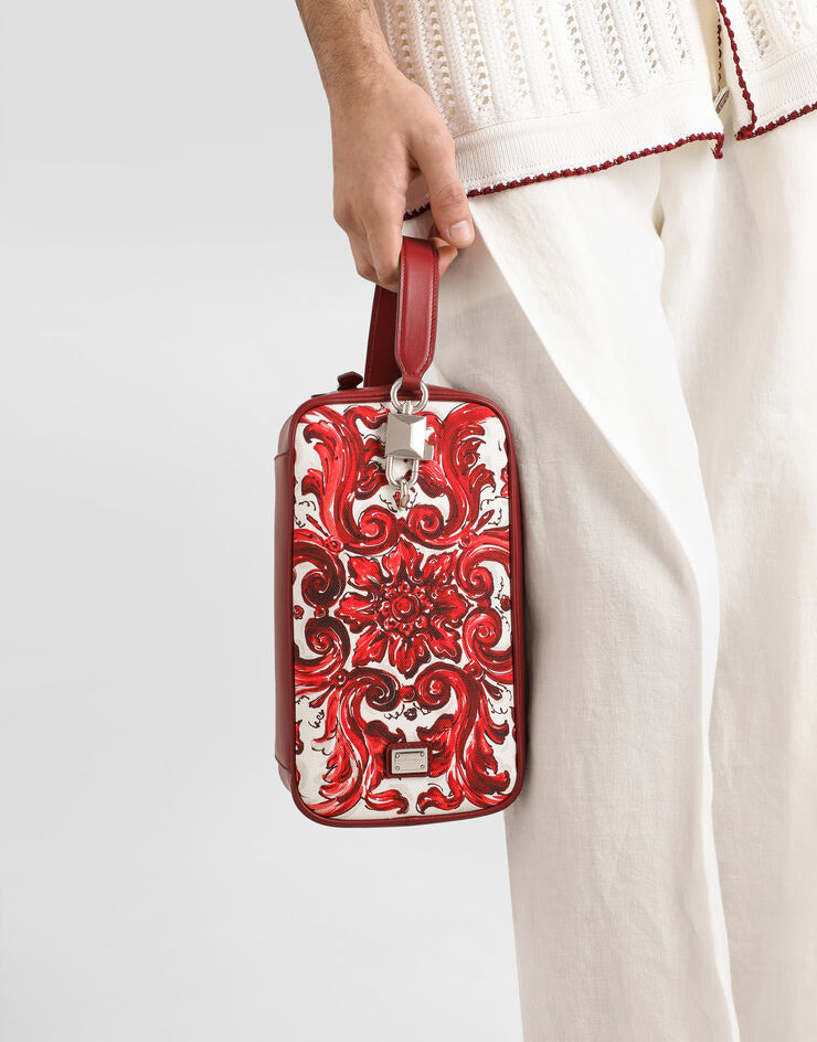 Dolce & Gabbana Majolica-print lock canvas handbag Multicolor BM2449A0642